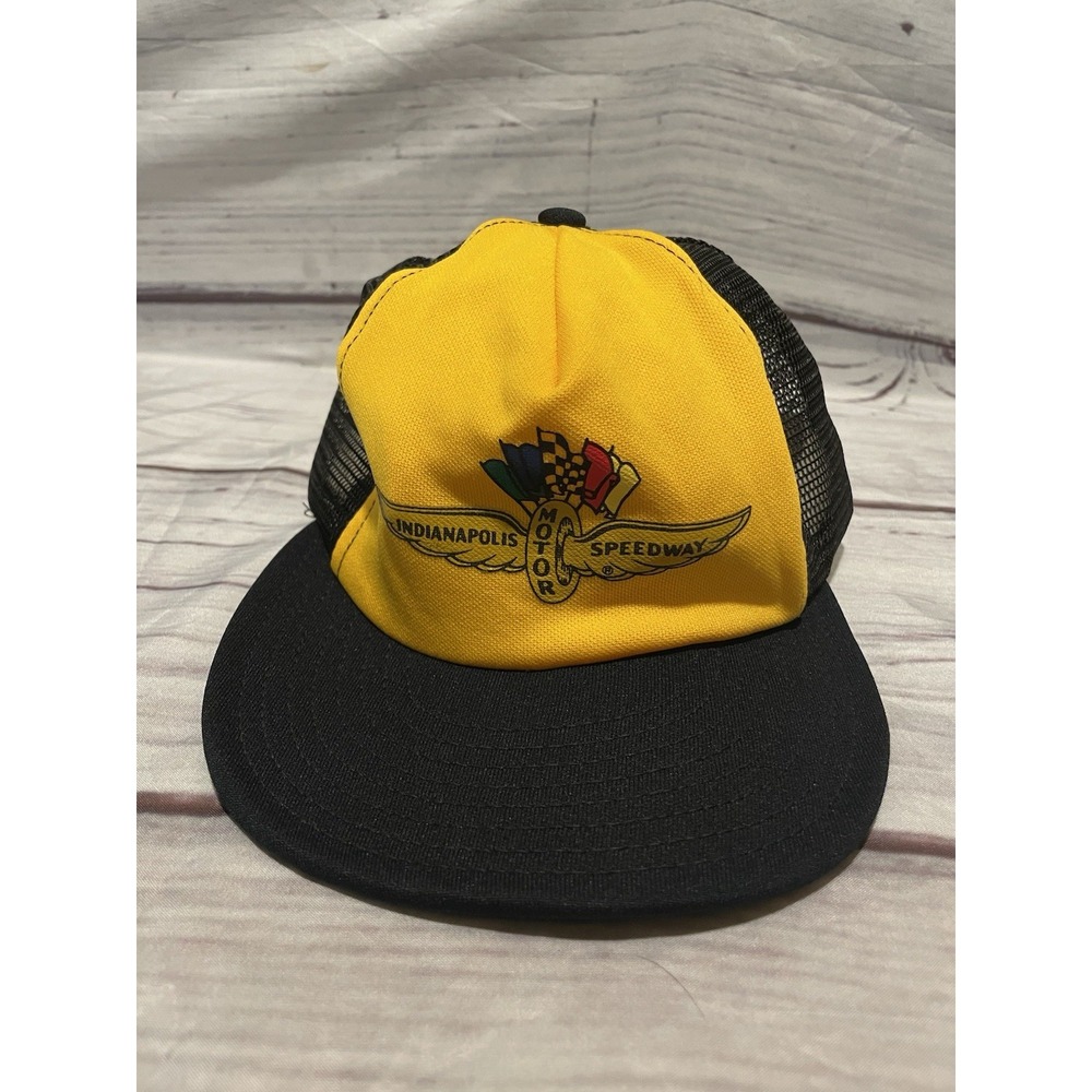 Vintage Indianapolis Motor Speedway Indy 500 Yellow w/Black Mesh Snapback Flimsy